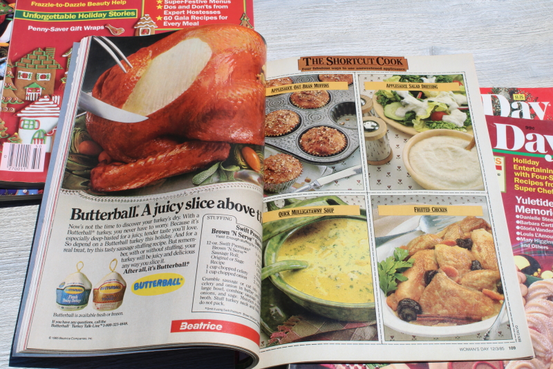 photo of lot 80s vintage Woman's Day Christmas magazines baking, holiday recipes, tons of ads! #2